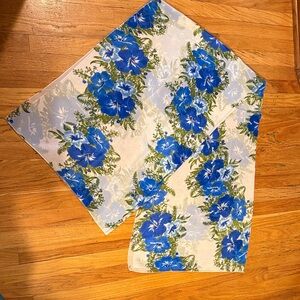 Floral Blue and Green Scarf